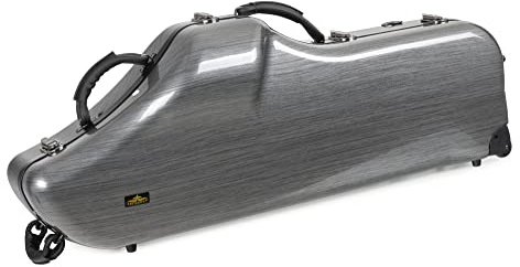 Lechgold Deluxe Koffer für Bariton-Saxophon, Stabiles Kunststoff-Gehäuse | Lechgold Instrumentenkoffer Deluxe für Bariton-Saxophon, Ausführung als Trolleykoffer mit robusten Rollen, Gewicht: 6, 6 kg
