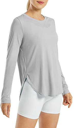 G4Free Sport Shirts für Damen Sonnenschutz Shirt UV Schutz Langarmshirt UPF 50+ Sportshirt Rashguards Yoga Ausbildung Draussen Gym Laufshirt