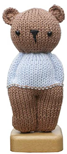 Hardicraft Strickpaket Strickset zum selber Machen mit Anleitung und Material für Anfänger für Abe Bär, ca. 17 cm