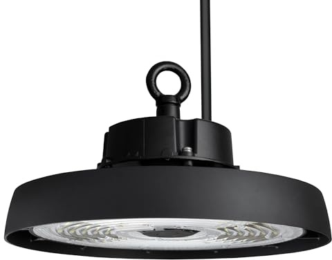 Ledvion 100 W energieffektiv lobby, LED-projektor, energiklass A, 192 lm/W, 19,200 lumen, 6 000 K, IP65, dimbar, 5 års garanti, UFO-lampa, IP68-kontakt