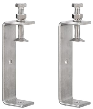 Awclub Lot de 2 colliers de serrage en C en acier inoxydable 304 avec mâchoire large stable de 120 mm pour travail du bois, soudure, construction, montage domestique
