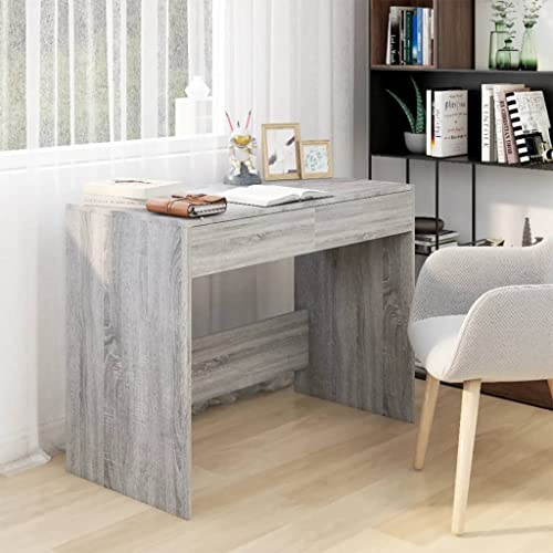 CKioict Schreibtisch kinderschreibtisch computertisch Bürotisch Geeignet für Büros, Wohnungen, leerstehende Räume Grau Sonoma 101x50x76,5 cm Holzwerkstoff