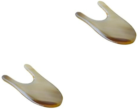 minkissy 2 Stücke Gua Sha Massage Stick Natürliche Horn Neck Mehrzweck Schaben Werkzeug Für Spa Pflege