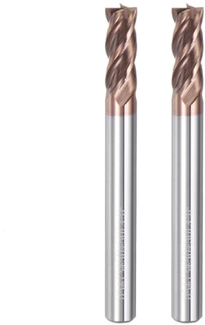 sourcing map 2pcs 5mm Dia 5mm Shank Square Nose End Mill 4 Flutes HRC55 Carbide AlTiN Coated CNC Router Bits Cutter Tools for End Milling CNC Machining