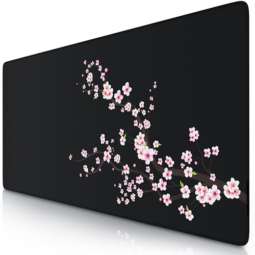 TITANWOLF - XXL Speed Gaming Mauspad 900 x 400mm - XXL Mousepad - Tischunterlage Large Size - verbessert Präzision und Geschwindigkeit - Sakura