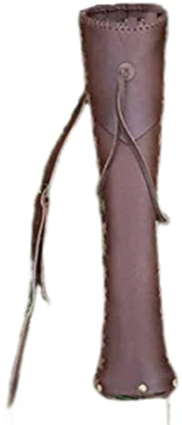 MDFCZXP Mittelalterlicher Pfeilköcher Halter Retro Taille Hängende Leder Pfeil Köchertasche Single Schulter Bogen Bogenschießen Zubehör für Outdoor,Braun,52cm
