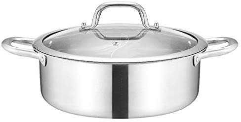 XUEXUDO CHUNCIN - Pentola Calda Pentola Calda A Due Sapori Casseruola da Cucina Strumento per Cottura Zuppa Doppia Pentola Calda in Acciaio Inossidabile per Piano Cottura a Induzione a Gas, 26 cm