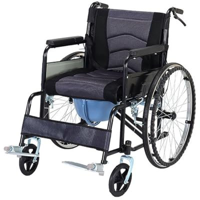 Self-propelled Toilet Shower Wheelchairs with Wheels | Over-The-Toilet Wheelchair - Supportive Commode Chair for Mobility & Comfort