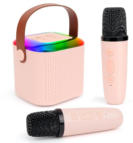 OWill Karaoke Machine 2 Microphones, Birthday Gifts for Girls Toys Age 3-15 Year Old Girls Gifts Kids Microphone Toys for 3-12 Year Old Girls Birthday Presents Microphone for Kids Toys
