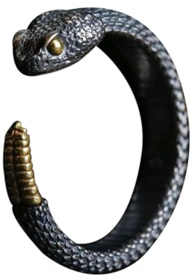 KONFEN Herren Ring, Wikinger Verstellbare Geschnitzte Ringe für Männer Ring, Vintage Hip Pop Offene Herr Rings Gothic Punk Classic Unique Texture Daumenring Fidget Herrenschmuck, Silber