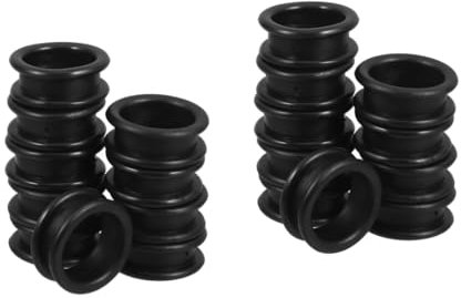 IWOWHERO 20 Stk Ring Ring fingerschutz Kommode Besäumscheren Hundeschere Scherenfingereinsätze Baumwolle Die Scherenfingerringe klein Zubehör für Friseurscheren Kieselgel Black