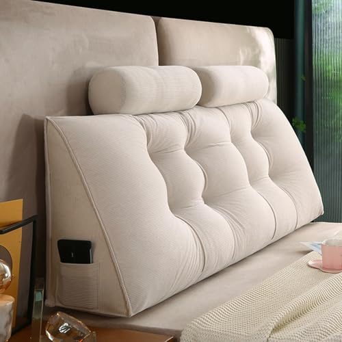 ZF YLYH Rückenstützkissen mit Nackenkissen für Bett Bequemes Lendenkissen | Keilkissen Abnehmbar Rückenkissen Sofa Lesekissen Dreieckiges Hohen Rückenlehne Kissen Nackenstützkissen
