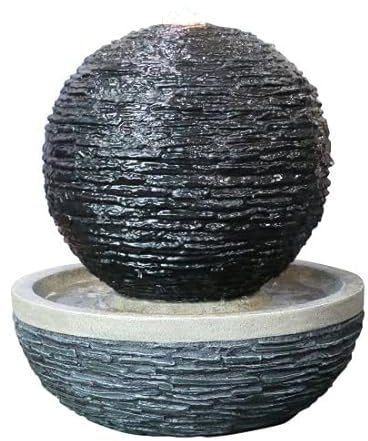 Erskine Slate Sphere Mains Power Water Feature With Cover