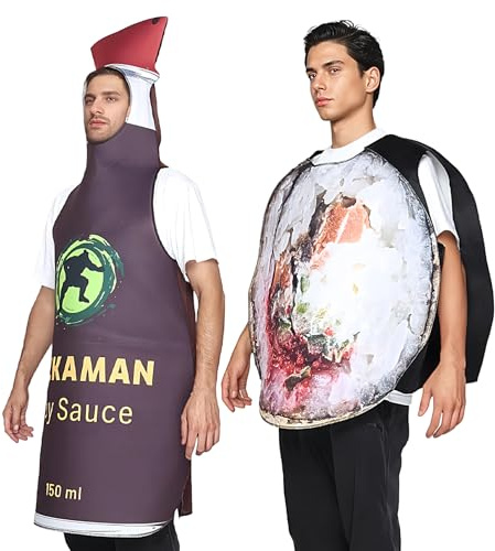 Disfraz de sushi para cosplay, trajes de cosplay de salsa de soja, divertido conjunto de disfraz de pareja para actividades de Navidad, reuniones familiares, festivales, carnaval
