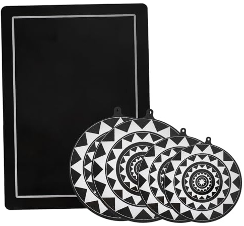 5 Pièces Protection pour Plaque Induction - Revêtement Ultra-Résistant pour Tables de Cuisson Induction & Vitrocéramique Jusqu'à 260°C | Tapis Anti-Dérapant et Anti-Chaleur en Fibre de Verre