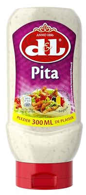 D&L Pita Sauce 2x 300ml – Knoblauch Kräuter Sauce, cremig & würzig für Döner, Pita, Falafel, Wraps, Fleisch & Fisch – Feine Würzsauce von Devos & Lemmens für vielseitige Gerichte
