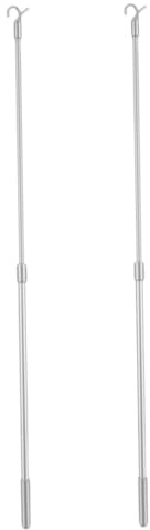 TIDTALEO 2pcs Aluminum Alloy Extendable Curtain Pull Rods with Hooks Adjustable Telescopic Draw Rods for Window Blinds and Curtains Lightweight Poles for Bedroom and Living Privacy and