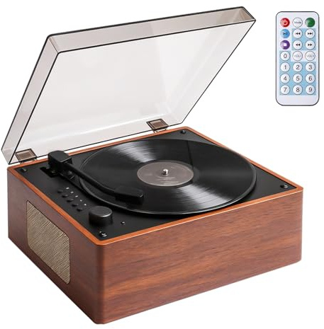 Reproductor de CD portátil con Bluetooth 5.1, reproductor de CD retro con doble altavoz estéreo, control remoto, reproductor de CD recargable compatible con reproducción USB/AUX, funda para
