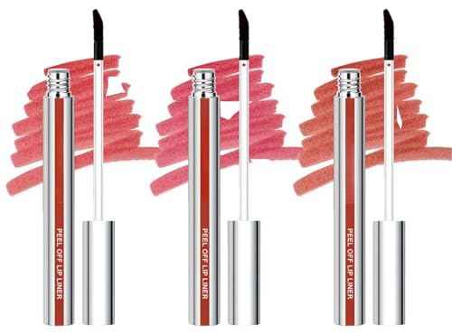 3 Colors Peel Off Lip Stain Set,Long Lasting Lip Tint,Matte Liquid Lipstick,Non-stick Cup Peel Off Lipstick,Lip Tint Stain Set,Smudge-Proof,Transfer-Proof,Kiss-Proof,Moisturizing Natural,Lip Gloss
