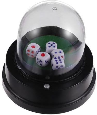ORFOFE Shaker à Dés Électrique Compact Noir Gobelet De Rangement pour Dés avec Couvercle Transparent Outils De Divertissement pour Jeux De Société en Soirée Set