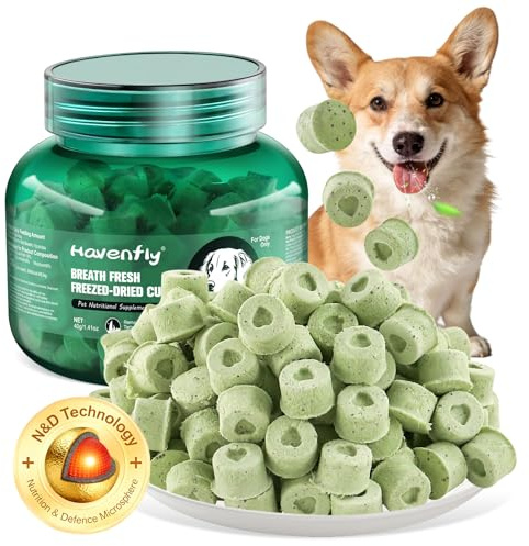 Snack per la cura dei denti, 40 g, per cani, cubi freschi per cani, gelatine secche, contro l'alito cattivo, tartaro e supporto gengivale, cura orale del cane