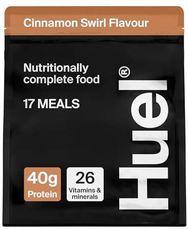 Huel Black Edition | 17 Meals 40g Protein | Cinnamon Swirl | 17 Servings | 8g Fibre | 27 Vitamins and Minerals | Gluten Free | Nutritionally Complete Meal Replacement