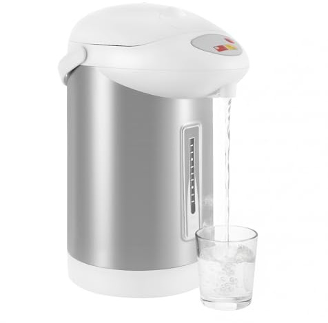 3L Heißwasserspender & Edelstahl Wasserkocher, 750W Glühweinkocher Heißgetränkespender 90 ℃ Überhitzungsschutz, Thermopot Thermoskanne für Schule Haus Büro Hotel