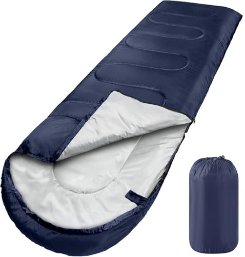 3-Season Sleeping Bag for Adults, Ultralight & Waterproof Backpacking Sleeping Bag with Compression Sack, Warm Cold Weather Camping Bag for Hiking, Outdoor Travel
