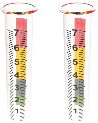 MOBUTOFU 2 Stück Garten Regenmesser aus Frostsicherem Glas mit Transparenter Skala Präzise Niederschlagsmessung für Terrasse Rasen und Außenbereich