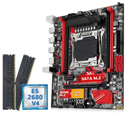 Placa Madre Kit de Placa Base Fit For Machinist RS9 X99 LGA 2011-3 Conjunto Xeon E5 2680 V4 CPU + DDR4 16 GB Memoria RAM Combo NVME M.2 Cuatro Canales