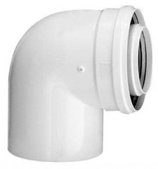 CURVA COASSIALE 87° 60/100 PER CALDAIE A CONDENSAZIONE