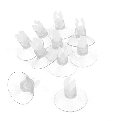 sourcing map Uxcell Aquarium Suction Cup/Airline Tubing Hose Holder Clip Clamp, Clear White, 10 -Piece