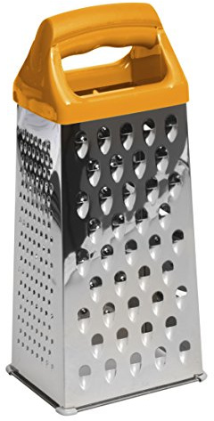 Excelsa Tout Gratte Color Râpe 4 Faces, Acier Inoxydable, Orange, 10 x 8 x 23.5 cm
