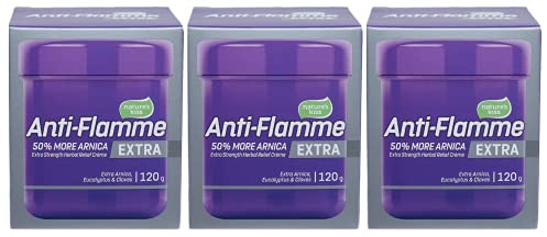 Anti-Flamme Extra Herbal Relief Cream - Topical Cold Therapy - Contains Extra Arnica - 120g (Pack of 3)