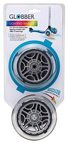 Globber 2 LED-Leuchtrollen, 121 mm, 121 mm, für Jugendliche, Unisex, transparent