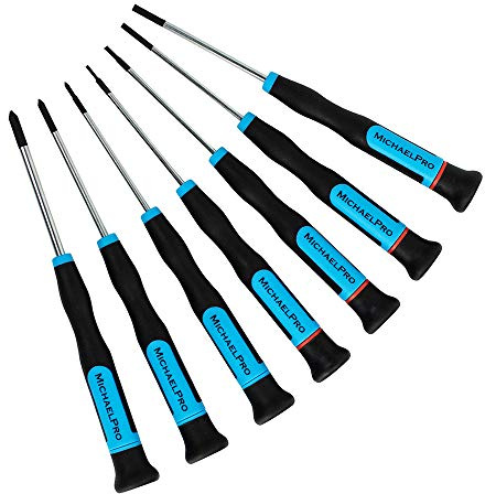 MichaelPro MP002007 7-Pieces Precision Screwdriver Set, Repair Tool Kit with Comfortable Non-Slip Grip for Electronics, Eyeglasses, Jewelry and Watches