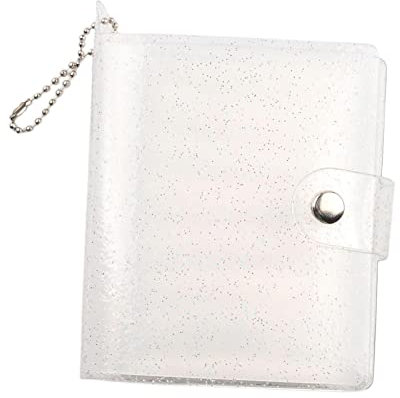 FITYLE Mini Album Photo Porte- Sac de de Visite Porte-clés Peut Contenir 36 Photos, Parfait pour être Utilisé Comme Livre de Mariage, Cadeau, Mousseux blanc