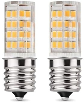 Fglyniy E17 LED Bulb for Microwave Oven, Kitchen Appliance Light Bulb, Stovetop Light,4 Watt (40W Halogen Bulb Equivalent), Warm White 3000K, E17 Indicator Intermediate Base, Dimmable,(Pack of 2).