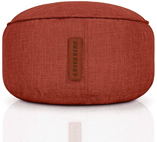 Green Bean© Tabouret 45x25cm avec Remplissage de Perles EPS - Tabouret pour Pieds Coussin pour Pieds Pouf-Siège - Coussin de Sol pour Enfants et Adultes - Repose-Pieds Coussin Siège Chaise Rouge