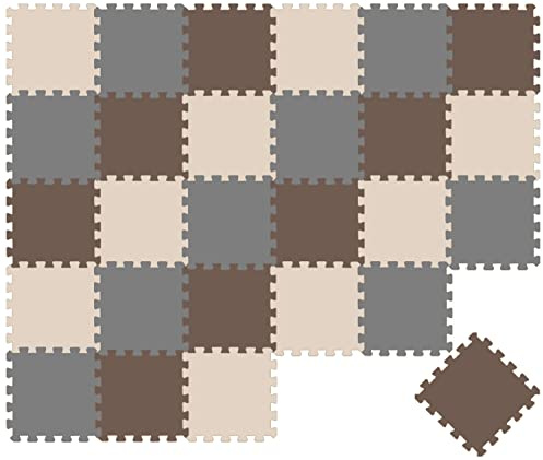 LittleTom 27 Teile Spielmatte Baby Puzzlematte ab Null - 30x30 cm Krabbelmatte Bodenmatte Kinder - Puzzle Teppich Kinderzimmer Matte - Outdoor Bodenschutzmatte Spielteppich Eva Schaumstoff Isomatte