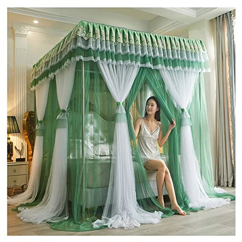 Betthimmel Luxus-Palast-Bett- Vorhänge Im Europäischen Stil, Doppelschichtige Verschlüsselte Stehende Bett-Baldachin, for Die Dekoration Von 1, 5 M / 1, 8 M / 2m Double Princess-Zimmer, 4 Groß