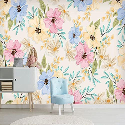Frtmsticker Papier Peint Autocollant Murale 3D Couleur Plante Fleur Papier Peint Photo 3D Enfants Chambre 3D Murale Pvc Autocollant Wall Art Garçon Fille Chambre Affiche Murale 200X100Cm