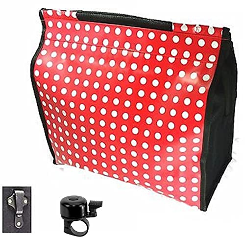 Fahrrad Gepäckträgertasche Seitentasche Tasche Rot Punkte 13 mm inkl. Fahrradklingel