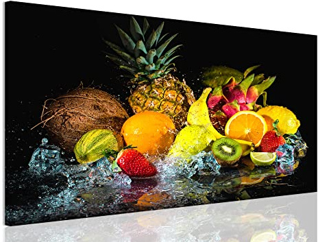 DECLINA, cuadro para cocina, cuadro decorativo en lienzo impreso, cuadro de frutas para la decoración mural de cocina, 70 x 40 cm