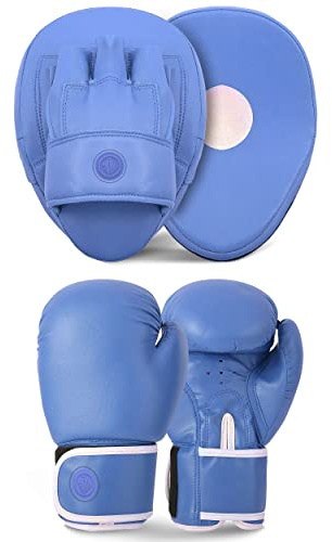 Lions Boxing Gloves and Pads - Hook & Jab Mitts Sparring Gloves Set Mma Punch Bag Training Kit
