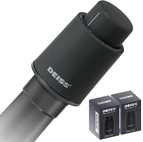 Deiss LUX [2 PCS] Weinflaschenstopfen, wiederverwendbare Weinstopfen für Weinflaschen, Vakuum-Weinkonservierer mit Datumsmarkierungen, Weinstopfen, Weinretter, um Wein wirklich frisch zu halten