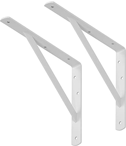 1 Paar (2 Stück) SOTOOLS Schwerlastkonsole weiß 300 x 225 x 30 mm Regalkonsole Regalträger aus Stahl