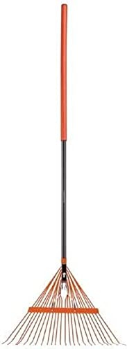 BLACK+DECKER Gartenrechen BXGTTO7001 - 164 x 60 x 3 cm - Rasenrechen mit komfortablem Griff - Mehrwegharke - Orange/Schwarz