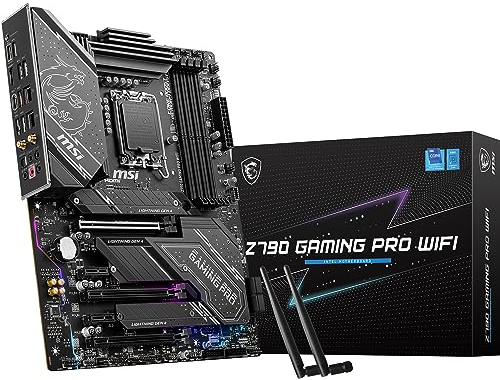 MSI Z790 Gaming PRO WiFi Mainboard, ATX - Unterstützt Intel Core Prozessoren der 12., 13. & 14. Generation, LGA 1700 - VRM, DDR5 7200+(OC) MHz, Lightning USB 20G, Gen 4 x4 M.2, WiFi 6E & 2.5G LAN