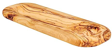 levandeo Tablett Holz 33x12cm Olivenholz Ablage Natur Unikat Organizer Küche Servierplatte Tischdeko Dekoration